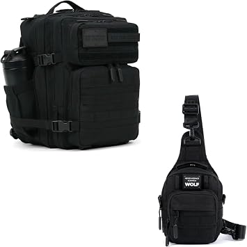 WOLFpak 25L Backpack Nightshade + 4L Alpha Black Sling Bag Bundle