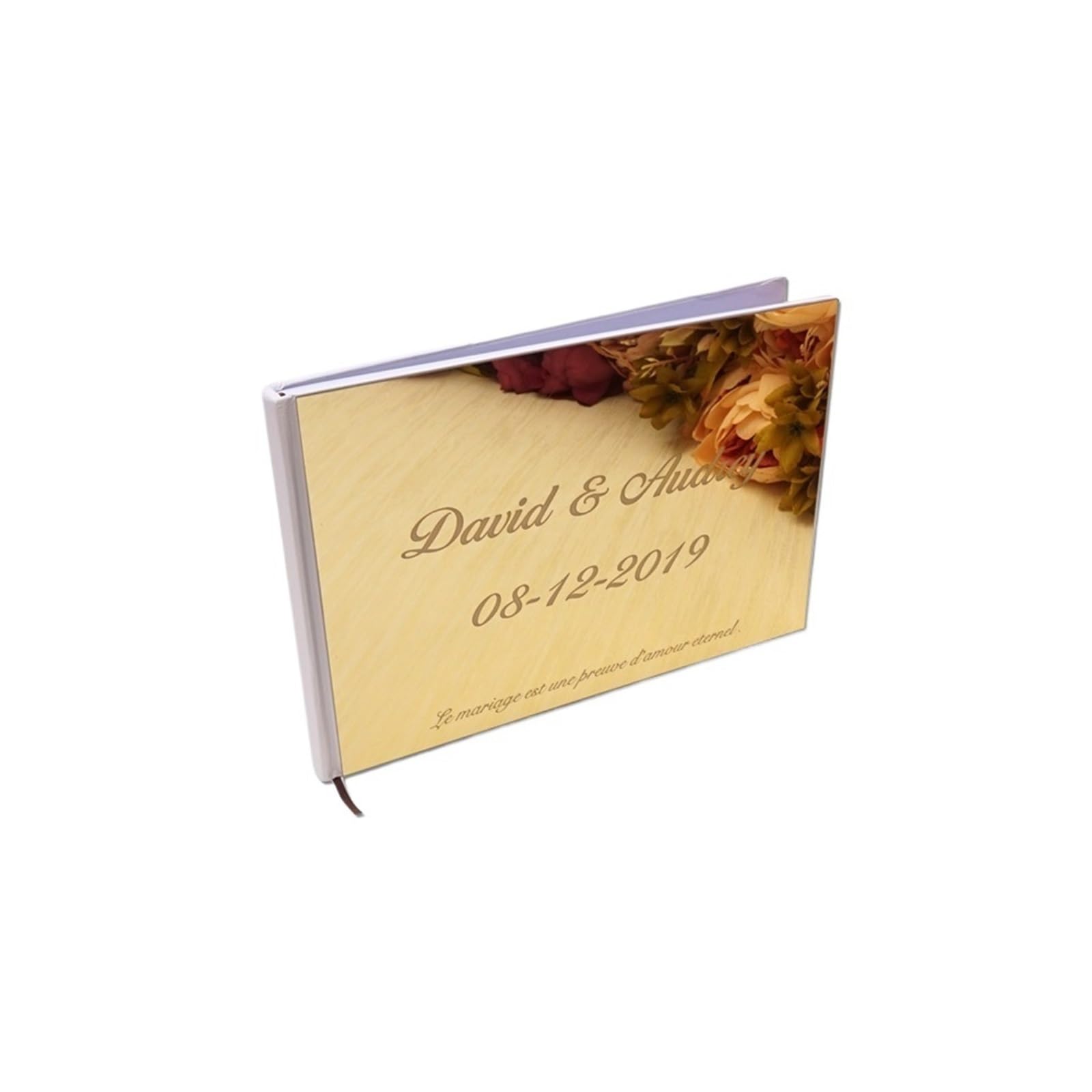 Libro Firmas Boda Álbum de Boda con Espejo acrílico Blanco