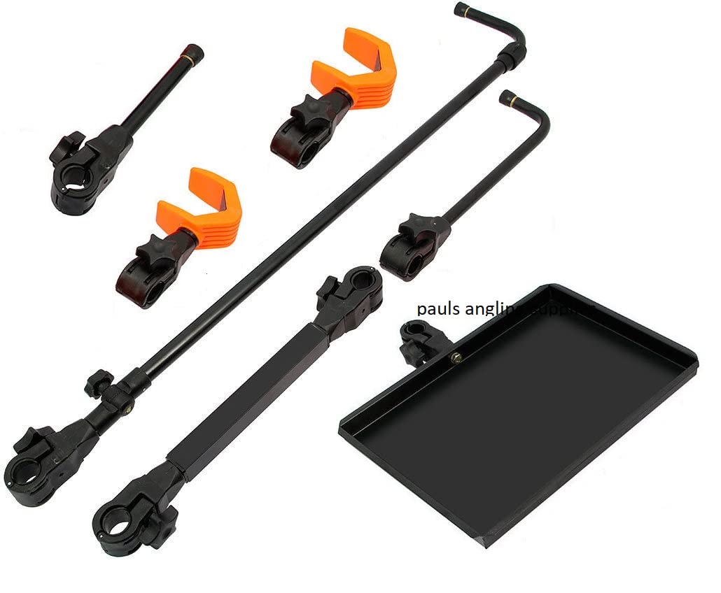 Fishing Chair Arm,Pole Hooks Rest Umbrella arm Accessory pack with Side Tray Fits 30mm legs ASL2