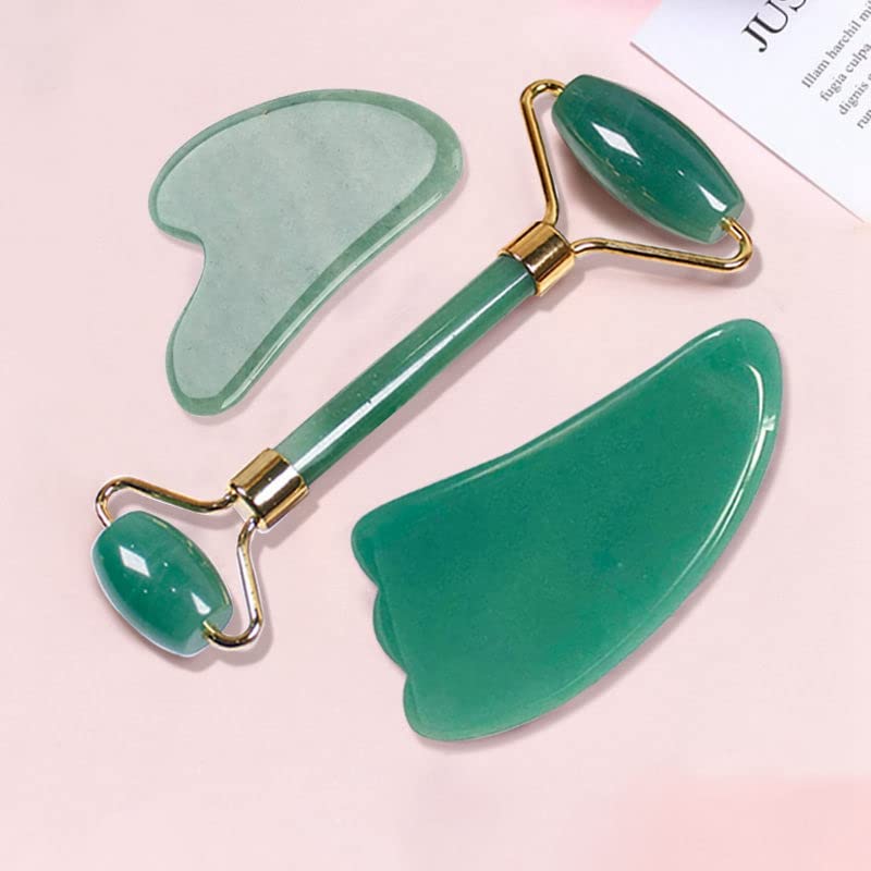 Dongling jade roller scraping set face rolling device beauty lift natural jade scraping board acupoint stick meridians