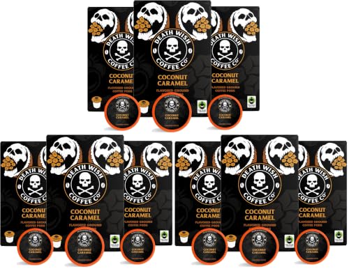 Death Wish Coffee, Coconut Caramel Coffee Pods (30 Count) (Pack of 3)