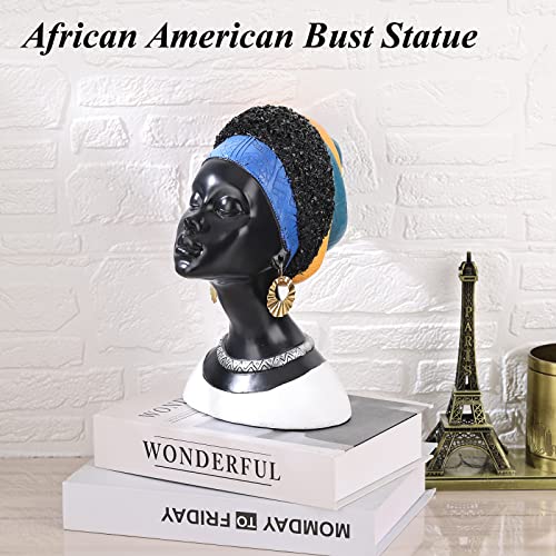 African Statue And Sculptures, African American Bust Statue For Home Decorations, Black African Girl Art Figurines, African Bust, Home Decor Accent, Suitable For Living Room, Office, Desktop Decor #TOP5