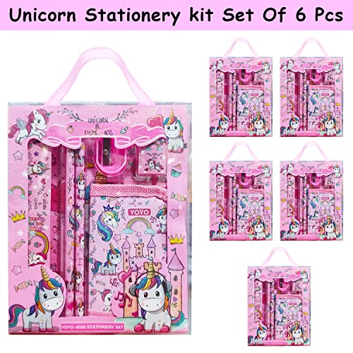 Image of Party Propz Return Gifts For Birthday For Kids Sets Of 6 Girls, Unicorn Theme Stationary Items | Best Birthday Return Gifts For Kids | Children Bulk Pack Returns Gift Set | Unicorn Stationery