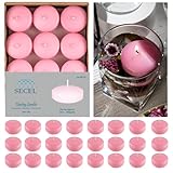 SECEL Pack of 24 Floating Candles 2 Inch 4+Hours Paraffin Wax%100 Cotton Wick Dripless & Smokeless Home Decor, Wedding Decorations, Valentine Decors, Birthday Dinners, Celebrations