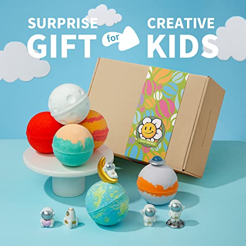 Daisy Encens 6Pcs Space Bath Bombs For Kids, Large Bath Bombs With Surprise Inside, Fizzy Astronaut And Planet Bath Bombs With Essential Oils, Natural Moisturizing Bubble Bath, Birthday Gift #TOP5