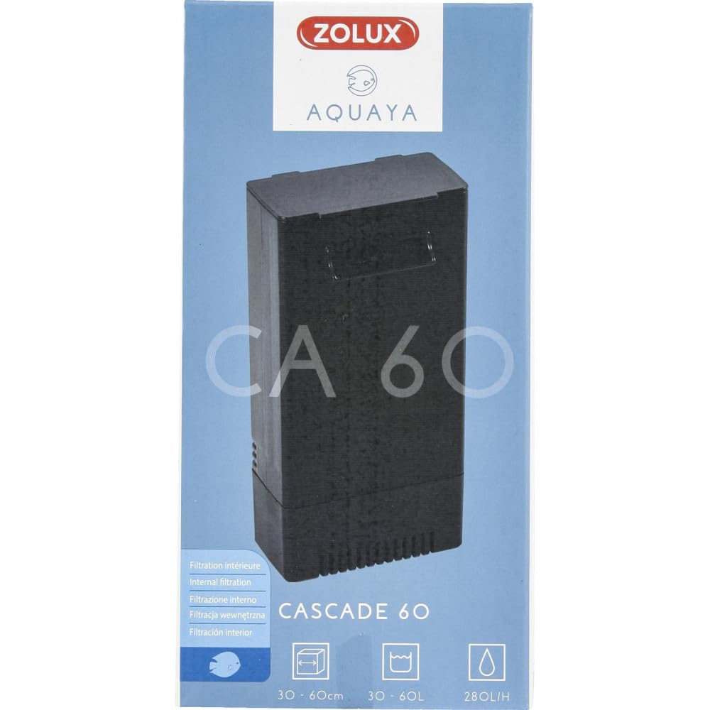 Zolux Aquaya Filtre Cascade 60 Noir Intérieur Aquarium, 1 Unité (Lot de 1)