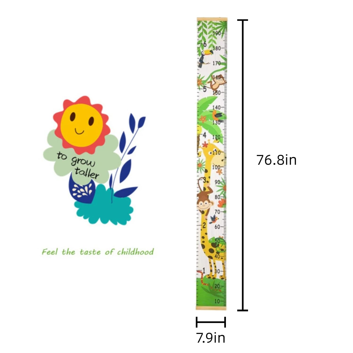 Toise en bois personnalisée - Tableau de croissance - Prise facile - Toise de mesure - Hauteur - Tableau de hauteur - Tableau de mesure - Règle de hauteur à suspendre - Toise adorable