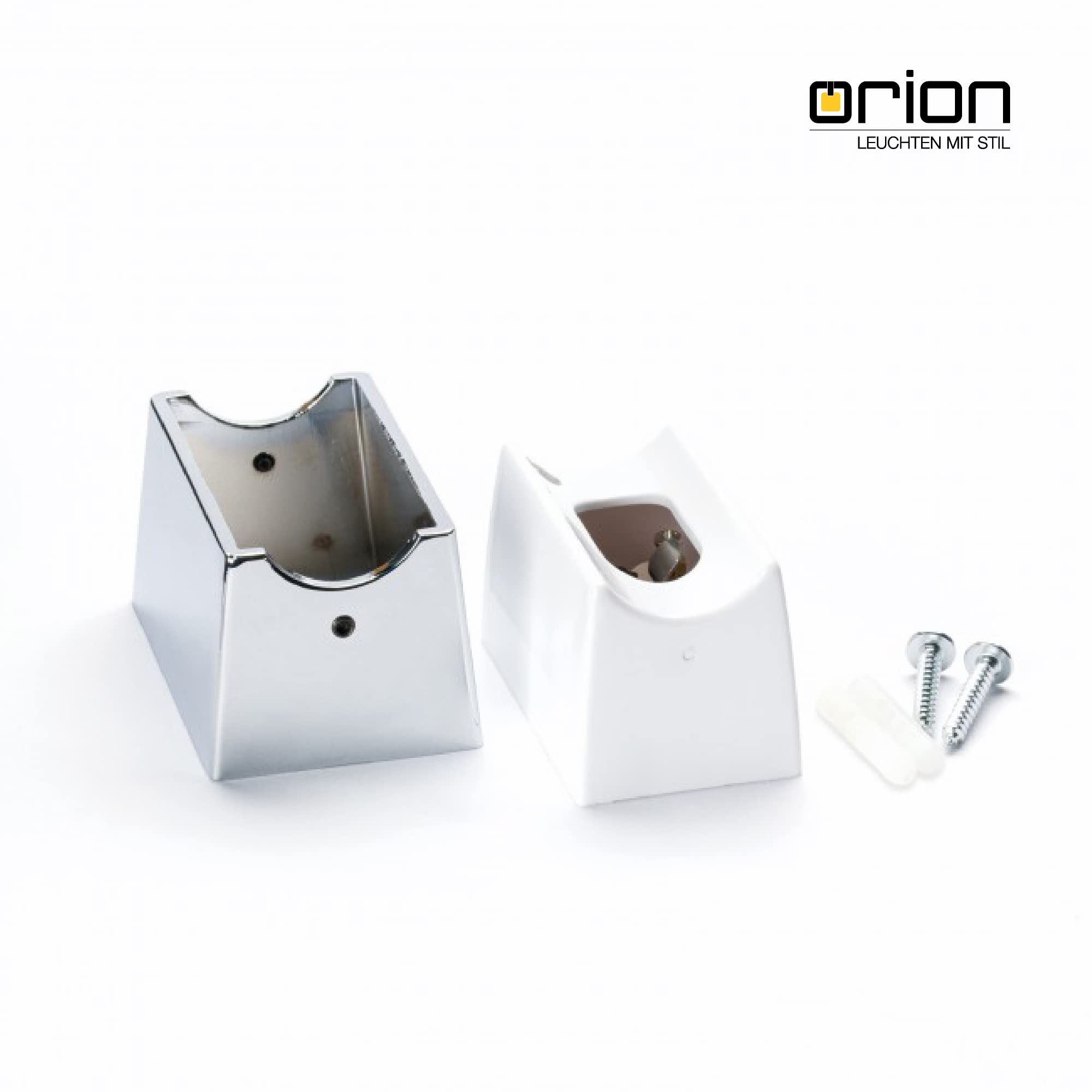 ORION LIGHTSTYLE Portalámparas S14d para lámparas lineales (70 x 47 x 40 mm), 230 V, base de metal compatible con bombillas LED, máx. 60 W S14d 500 mm Linestra, metal, cromo
