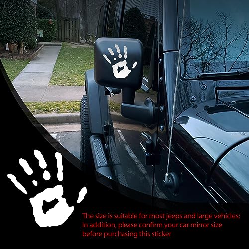 Image of gunhunt 2 Pcs Wave Stickers, Automobile Wave Activity Auto Waving Hand Stickers, Car Decoration for Rearview Mirror Left Right, Compatible with Most Car Models Mirror Decorative Sticker (White)