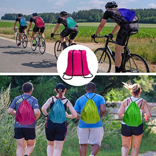 100 Pack Drawstring Backpack Bulk 20 Colors Draw String Gym Bags Cinch Sack Nylon String Sport Backpack Plain Bags Drawstring Bags Bulk(20Colors -100Pack)4
