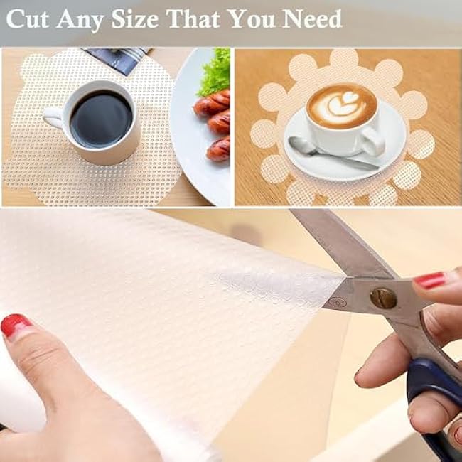 Shelf Liner for Kitchen Cabinets 20 Inch Wide X 20 Ft Non Adhesive Cabinet Drawer Liners Non Slip Waterproof Strong Grip Clear Closet Pantry Shelf Liner Cupboard Refrigerator Bathroom Drawer Mat