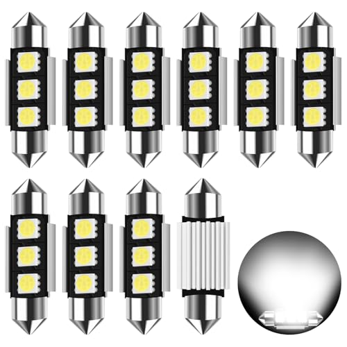 Safego 10x C5W LED 36MM Feston CANBUS 5050 Ampoules 3SMD Dôme Voiture Intérieur LED Lumière Blanc DC 12V 6500K