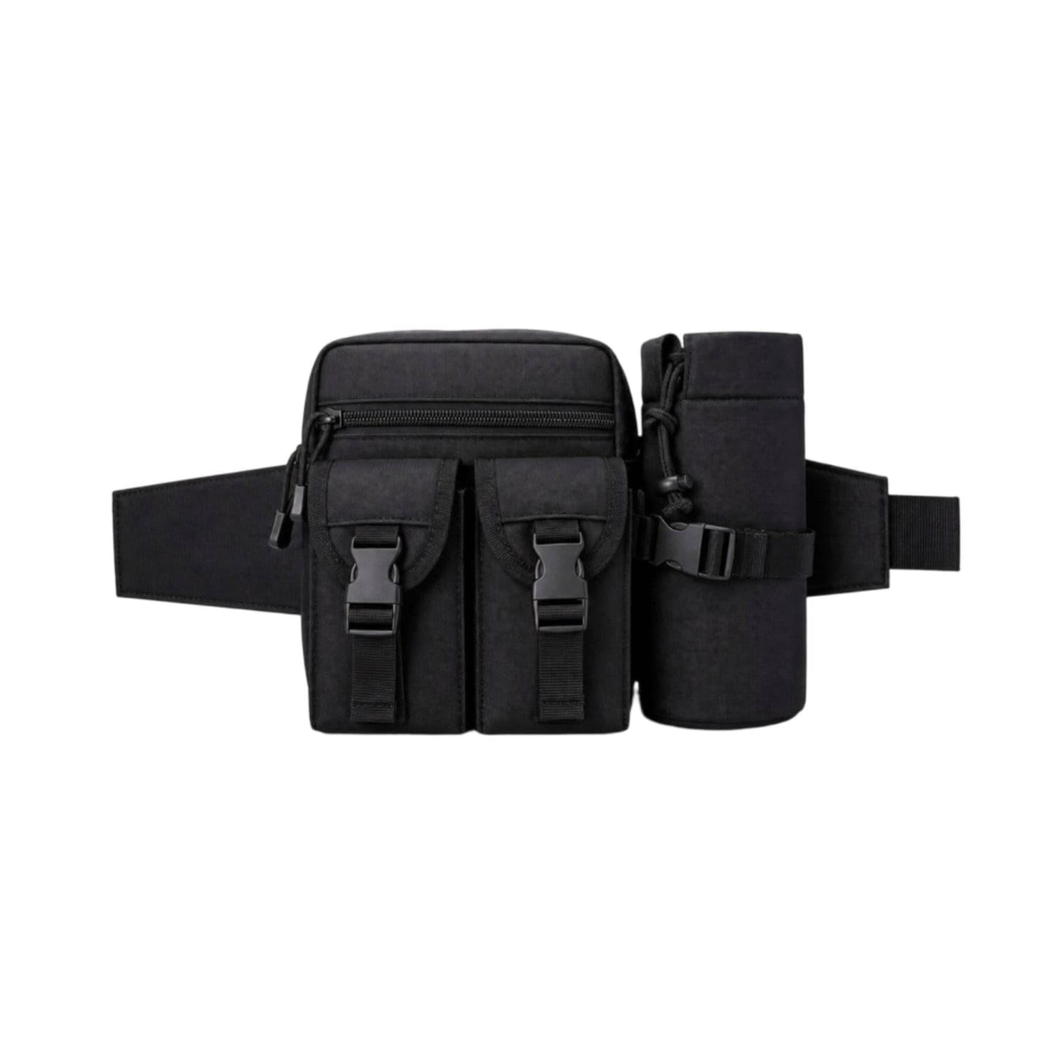 MERISHOPP Hands-Unrestricted Waist Bag with Cup Holder Adjustable Golf Waist Bag Practical Fanny Pack with Water Bottle Holder Wearable for Golfers, Black-image-39