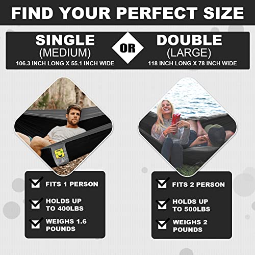 SZHLUX Camping Hammock Double Portable Hammocks Camping Accessories and Camping Gear,Great for Hiking,Outdoor,Beach,Camping - Image 3