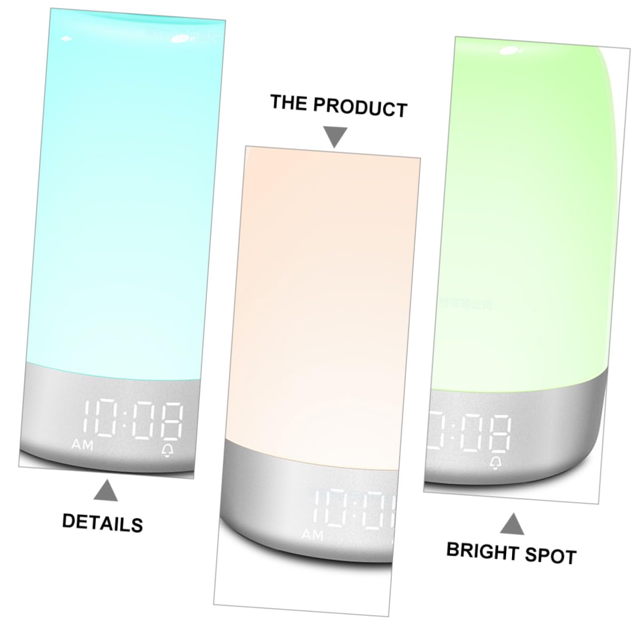 Gatuida Réveil LED Blanc Contrôle Tactile et Lumières Colorées pour Chambre, Lampe de Nuit Programmable en Abs, pour Veilleuse Adulte