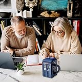 Doctor Who Kubek Tardis z pokrywką, zabawna nowość filiżanka do kawy, ceramiczny kubek, kubek na mleko termoska butelka na wodę, filiżanki na herbatę, prezent