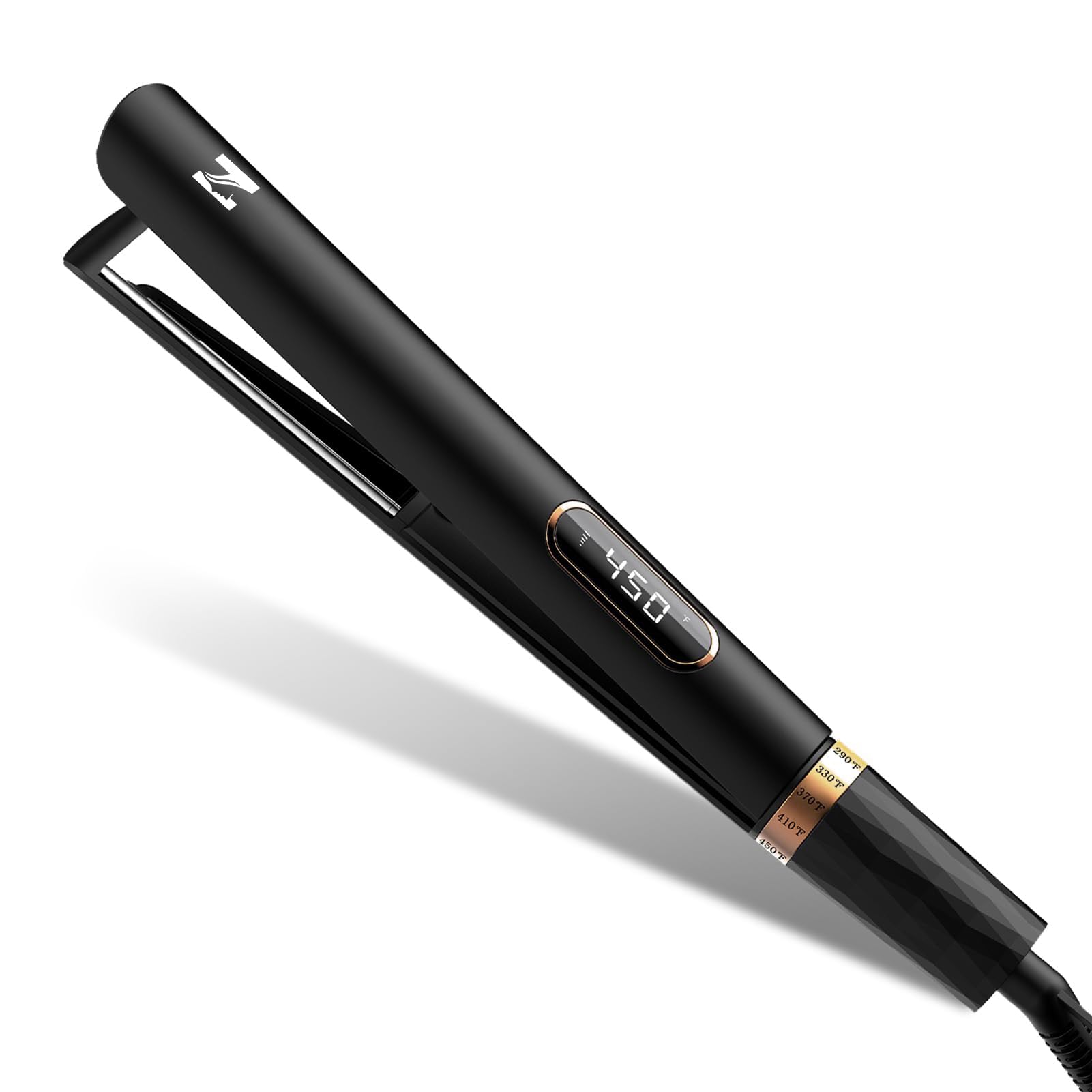 Nicebay Titanium Flat Iron Hair Straightener and Curler 2 in 1, Fast Heating
