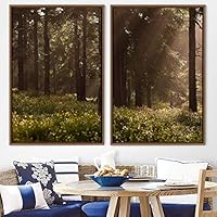 2 Piece Framed Canvas Wall Art Rustic Woods Canvas Prints Home Artwork Decoration for Living Room,Bedroom - 16