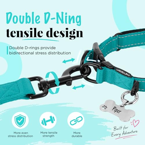 Collar Reflectante para Perro con Doble D y Etiqueta ID, Nylon Ajustable miniatura 2