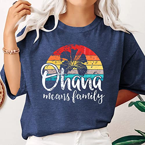 Hawaiian Shirts Women Ohana Means Family Shirt Hawaii Tropical Graphic Tees Summer Beach Tops Vacation Camping Outfits4