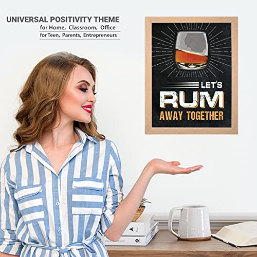 Image of Chaka Chaundh - Rum Wall Quotes Frames - Rum Quotes Poster With Frames - Bar Framed Poster - Alcohol Quotes Wall Decoration Item - (14 X 11 Inches)