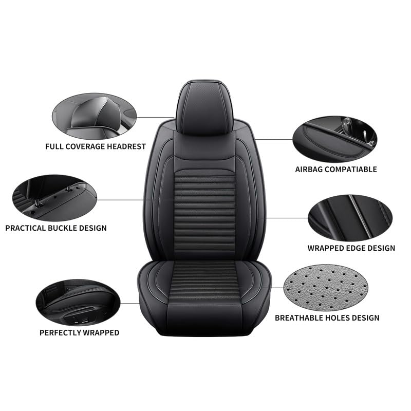 Image of Seat Covers Full Set Fit for Chevy /Chevrolet Impala 2000-2020, Black
