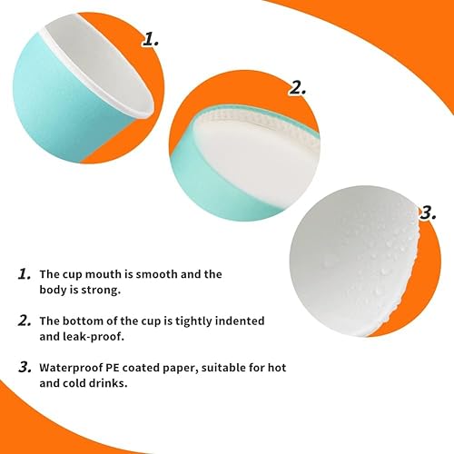 Miniatura 3 de Paquete de 100 vasos de papel de 3 onzas, vasos de baño desechables, vasos de papel para enjuague bucal, vasos pequeños de 3 onzas para enjuague