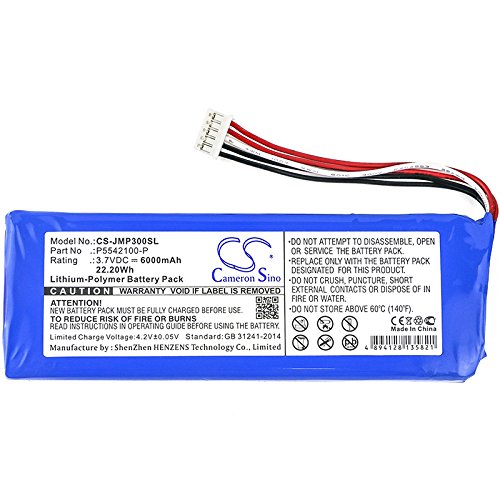 Batería JBL P5542100-P repuesto de 6000 mAh de alta duración para Pulse 3