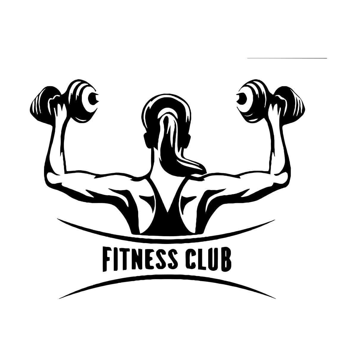 Lzhouting Wall Stickers 3760 Fitness Club Wall Sticker For Decoration Fitness Exercise Sport Vinyl Wall Decals Nodic Home Decoration Art Murals Large - 57X70cm