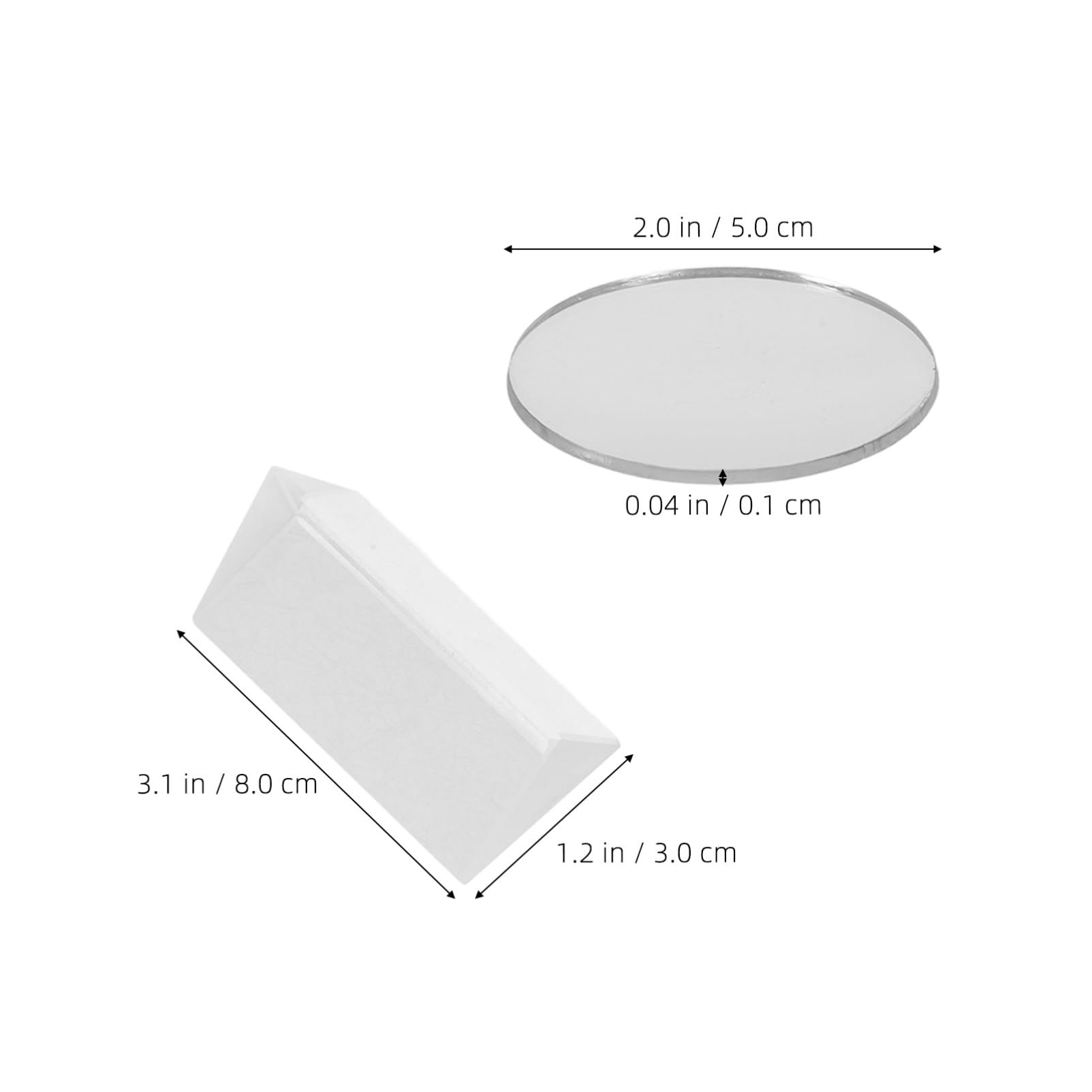 HAWILLOSCH 1 Set Experiment Supplies Science Optics Kits Round Convex Lens Glass Physical Optical Experiment Transparent