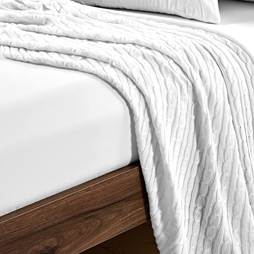 FreshCulture Twin Fitted Sheets, Bulk Pack of 6, Deep Pocket, Soft Microfiber Bottom Sheets for Home, Salons, Hotels, Twin Size Fitted Sheets Only (White)