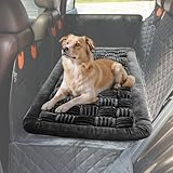 Tranquitas Backseat Pet Bed Mat, Dog Bed for Cars, Fit for Backseat Extenders, Car Seat Protector, Nonslip Soft Durable for Cars (Dark Gray, 24.5" x 51")