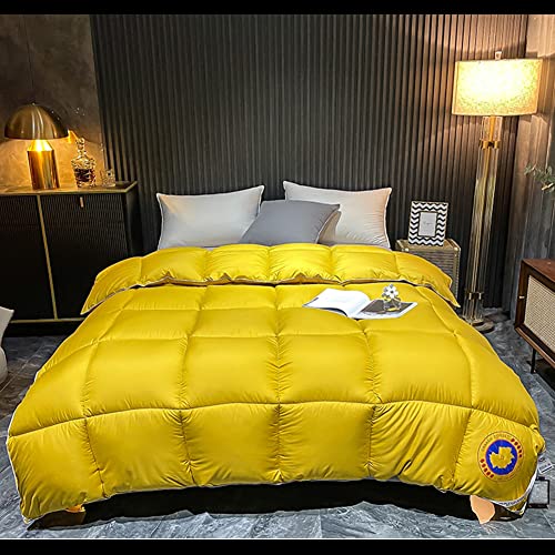 Hoobody Bettdecke 200x230cm Ganzjahresdecke Winter, Atmungsaktive Schlafdecke Steppdecke 500GSM Duvet, Super Weiche Zudecke Atmungsaktive Schlafdecke Steppdecken, Gelb, 150x200mm Cover