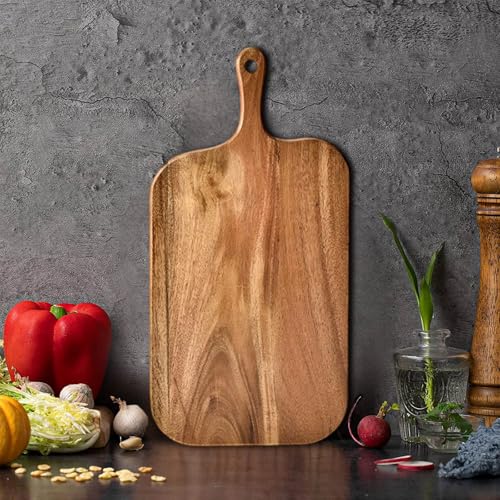 Tabla de cortar madera con mango, pequeña, para charcutería, tabla decorativa para cocina miniatura 1