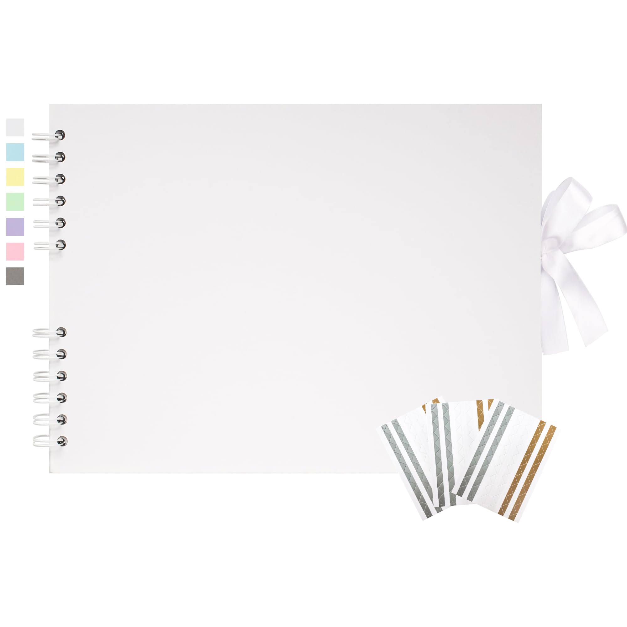 Yopih Álbum de Fotos Scrapbook con 100 Páginas Blancas 29x21,5 cm Scrapbooking con Pegatinas para Boda Cumpleanos Familiares Viajes, Blanco