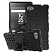 Sony Xperia Z5 Compact Case - MoKo Heavy Duty Rugged Dual Layer Armor with Kickstand Protective Cover for Sony Xperia Z5 Compact 4.6 Inch Smartphone 2015 Edition, BLACK