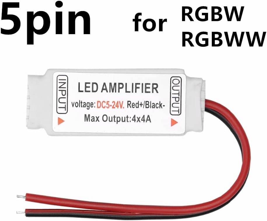 10Pcs Mini RGB RGBW Led Amplifier Controller Common Anode 4Pin 5Pin for SMD 3528 5050 5050 RGBWW Led Strip Lighting (5Pin for RGBW)