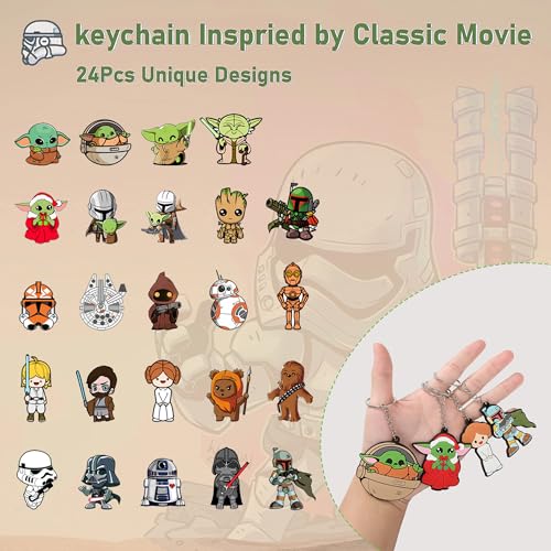 Dinusao XWXQDZ 74Pcs Star Theme Party Favors Keychains And Stickers Wars Birthday Decorations For Boys Kids Bulk Party Favors Handbags Gifts Keyring thumb #2