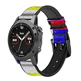  Innovedesire Noise Signal TV Cinturino in Pelle e Silicone Smartwatch per Garmin Vivoactive 4 Taglia (22mm)