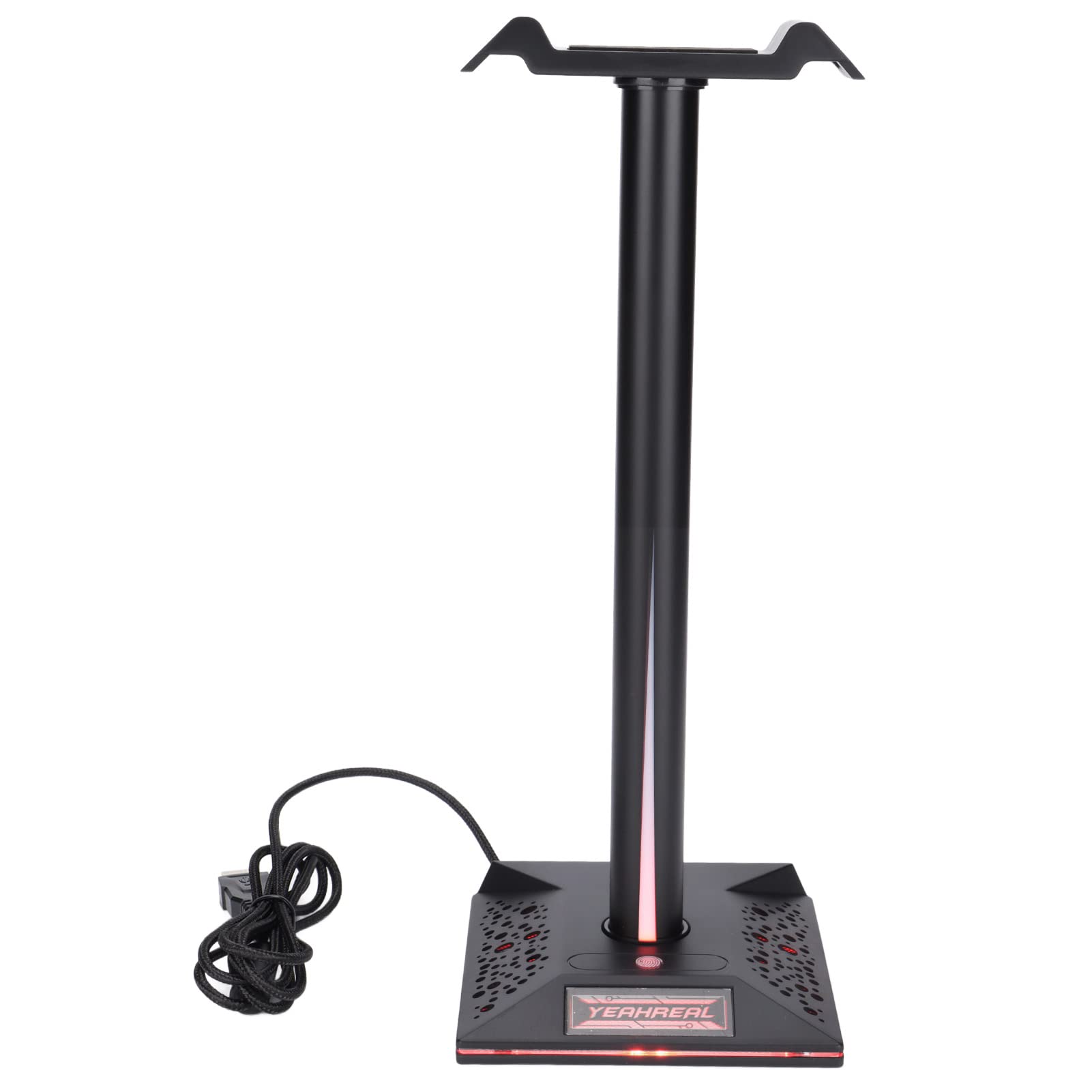Soporte para auriculares RGB con base dual y concentrador de puertos USB y AUX 8