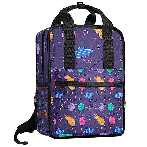 Sac à dos ergonomique garçons contre le mal de dos avec bretelles réglables motif OVNI