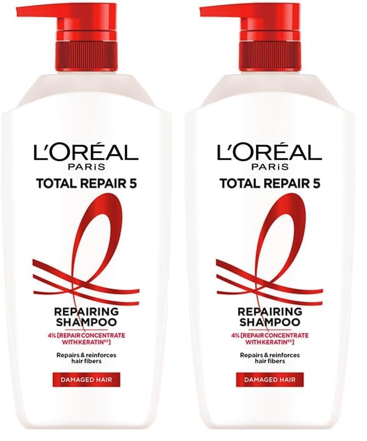 Image of L'Oreal Paris Total Repair 5 Shampoo, For Repairing 5 Signs Of Damaged Hair, With Keratin Xs | 800Ml (Pack of 2)