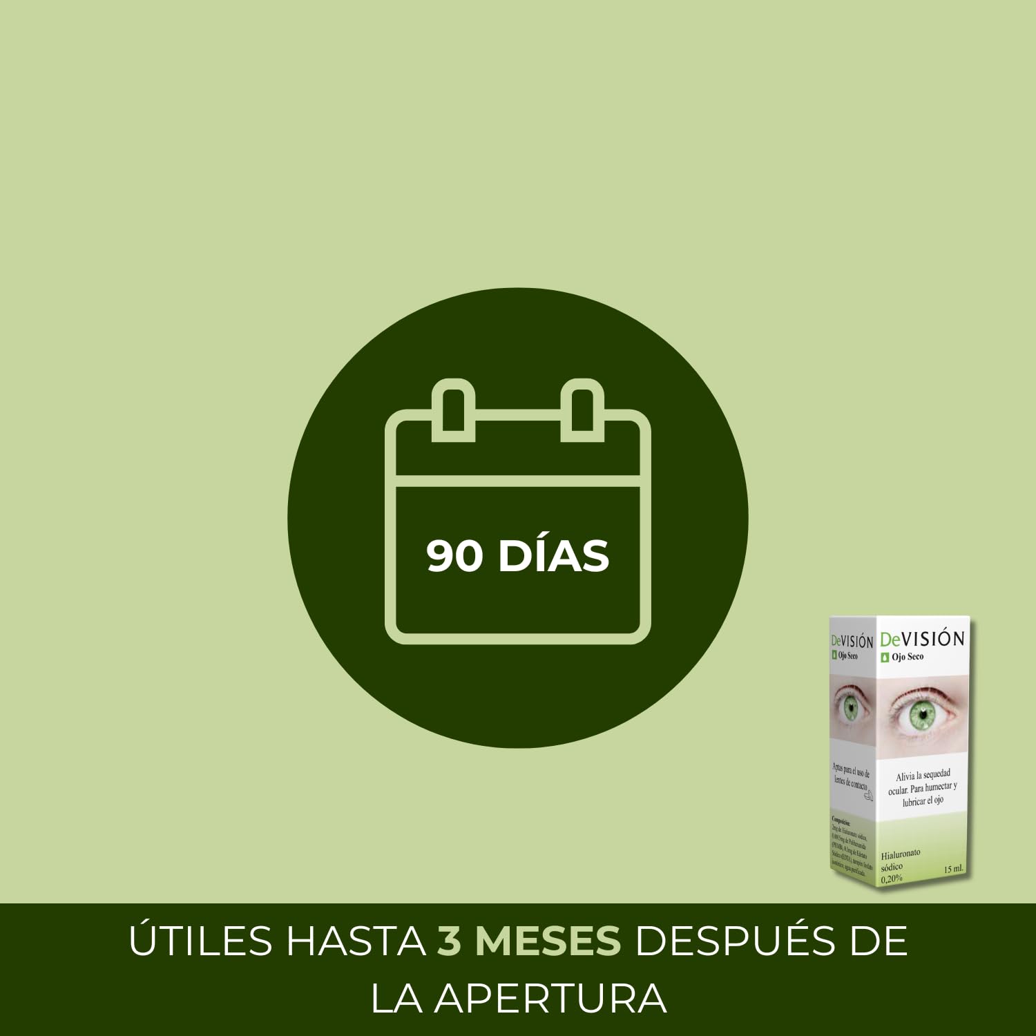 DeVisión Ojo Seco 15 ml - Pack de 3 Unidades - Gotas Oftálmicas con Hialuronato Sódico 0,20% – Lubricante Ocular para Aliviar la Sequedad y Humectar los Ojos – Envase Gotero