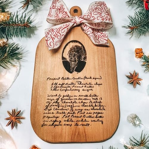 Mother;s Day Gift! Beloved Family Recipe Wood Cutting Board – Custom Engraved with Handwritten Recipe & Photo – Thoughtful Christmas or New Year Gift for Grandma, Grandpa, and Family