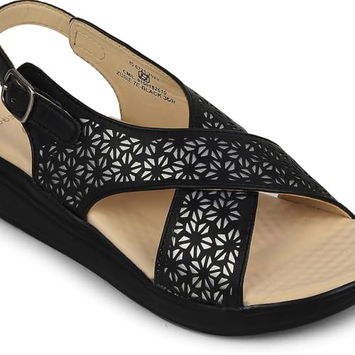 Image of Liberty Healers Black & Cherry Sandals for Women - Cushioned