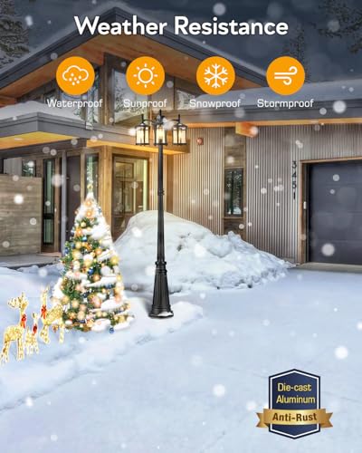 Image of Gleamz Lamp Posts Outdoor Lighting, Hardwired Outdoor Post Light for Yard