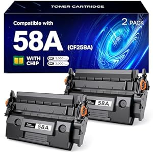 58A CF258A Toner Cartridge Black Compatible for HP 58A CF258A 58X CF258X Toner Cartridges Work with HP LaserJet MFP M428fdw M428fdn M428dw M404 M428 Pro M404n M404dn M404dw Printer (2 Pack, With Chip)