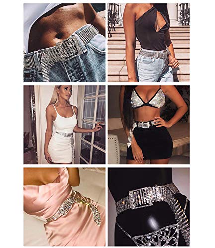 Silver Diamond Waist Chain For Women Bling Crystal Rhinestone Belt Wide Girls Dress Sash Luxury Gift #TOP4