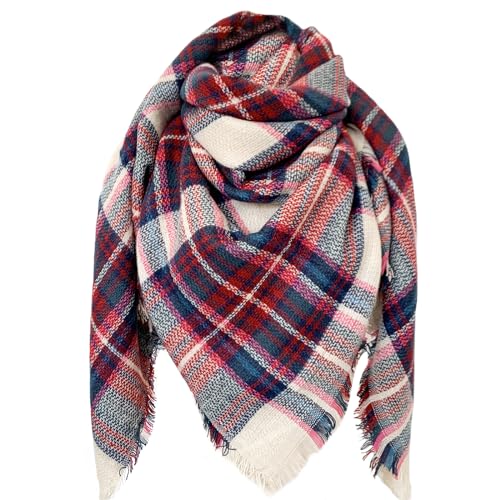 DELEY Rétro Plaid Tartan Foulard Automne Hiver Longue Écharpe Châle Étole Couvertures Multicolore-2