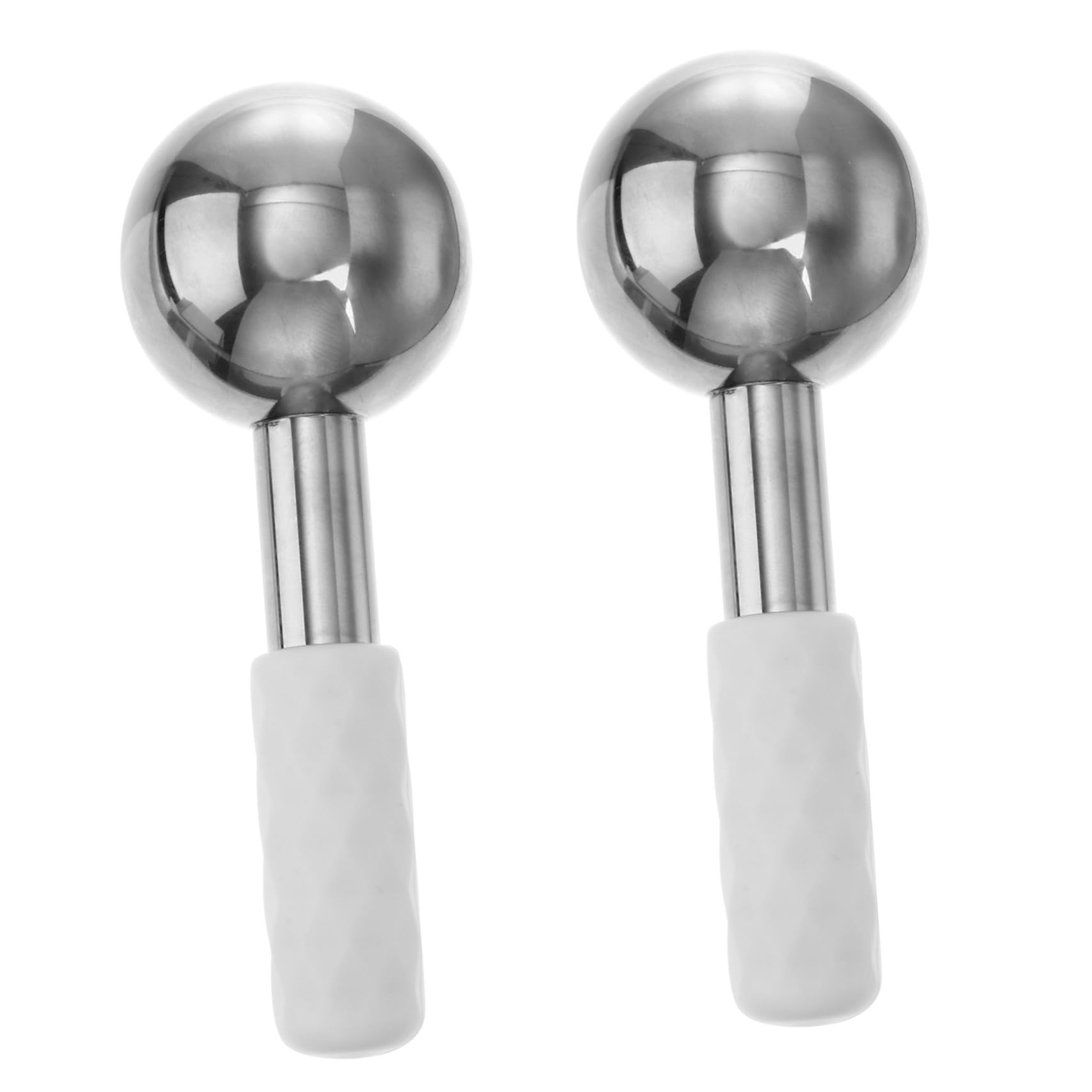 NOLITOY Masajeador Facial Promueve la Producción de Colágeno de Acero Inoxidable de Esfera de Hielo Portátil 2 Piezas Reafirmante y Refrescante Color Aleatorio para Ojos y Cuello